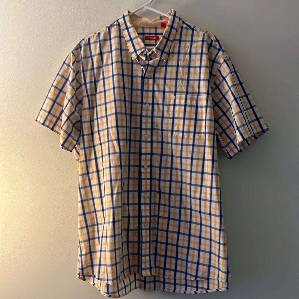 izod xxl men short sleeve button up shirt